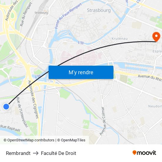 Rembrandt to Faculté De Droit map