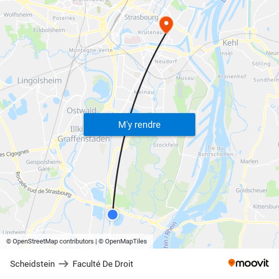 Scheidstein to Faculté De Droit map