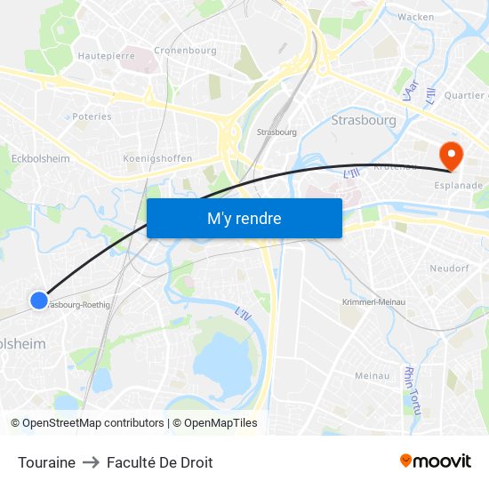 Touraine to Faculté De Droit map