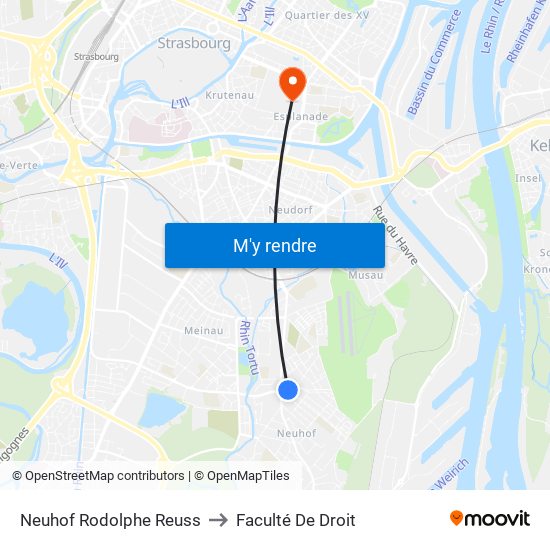 Neuhof Rodolphe Reuss to Faculté De Droit map