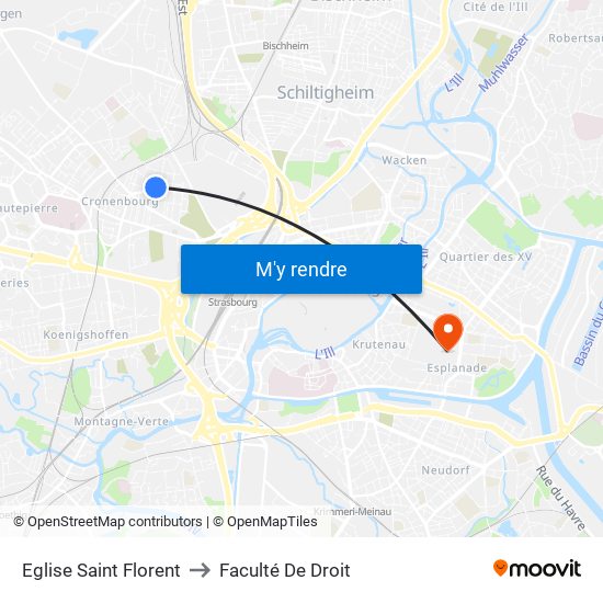 Eglise Saint Florent to Faculté De Droit map