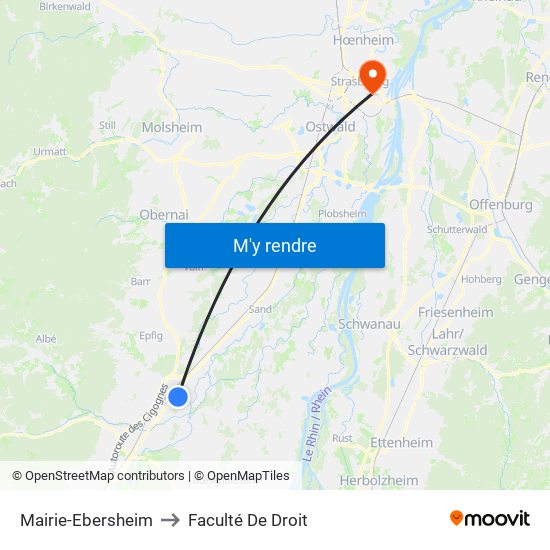 Mairie-Ebersheim to Faculté De Droit map