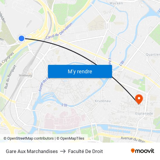 Gare Aux Marchandises to Faculté De Droit map