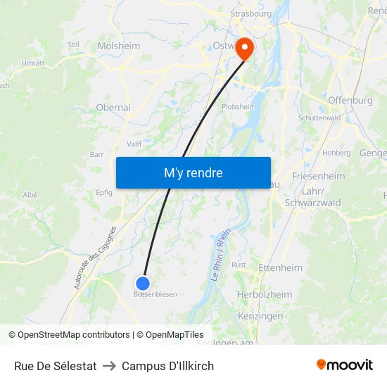Rue De Sélestat to Campus D'Illkirch map