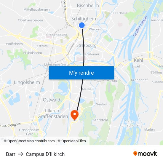 Barr to Campus D'Illkirch map