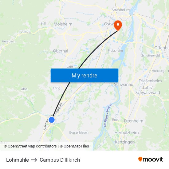 Lohmuhle to Campus D'Illkirch map