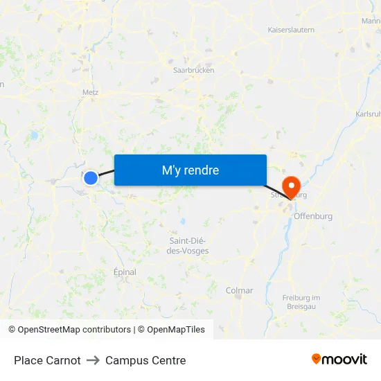 Place Carnot to Campus Centre map