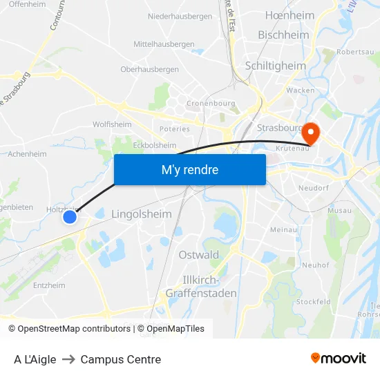 A L'Aigle to Campus Centre map