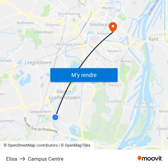 Elisa to Campus Centre map