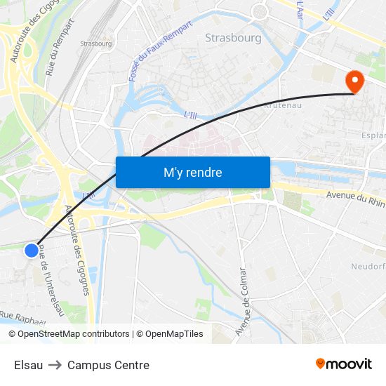 Elsau to Campus Centre map