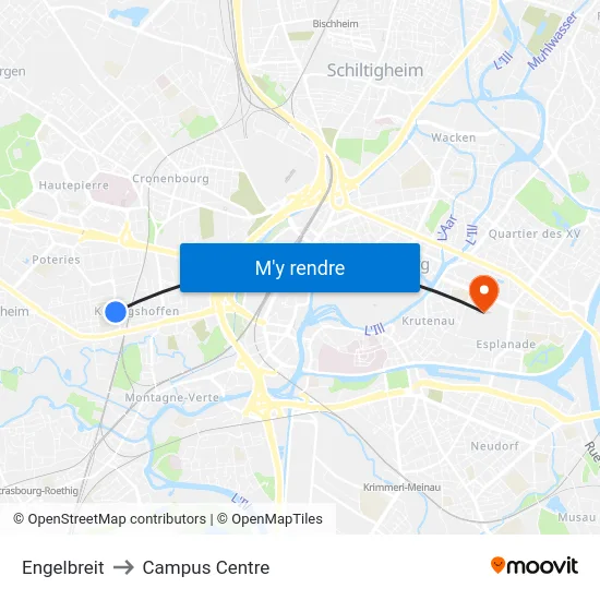 Engelbreit to Campus Centre map