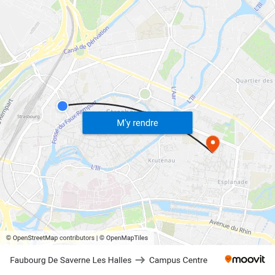 Faubourg De Saverne Les Halles to Campus Centre map