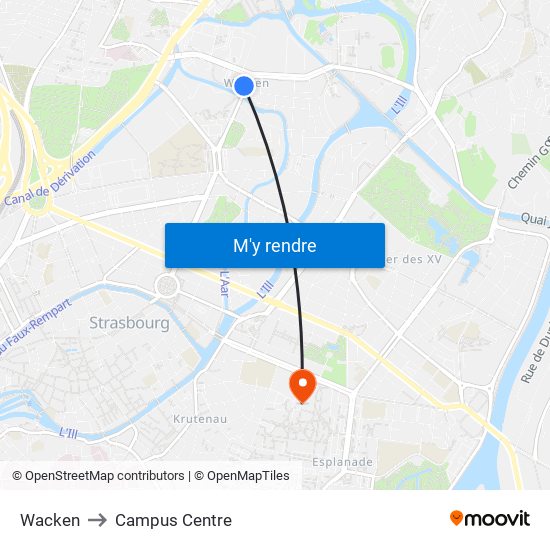 Wacken to Campus Centre map