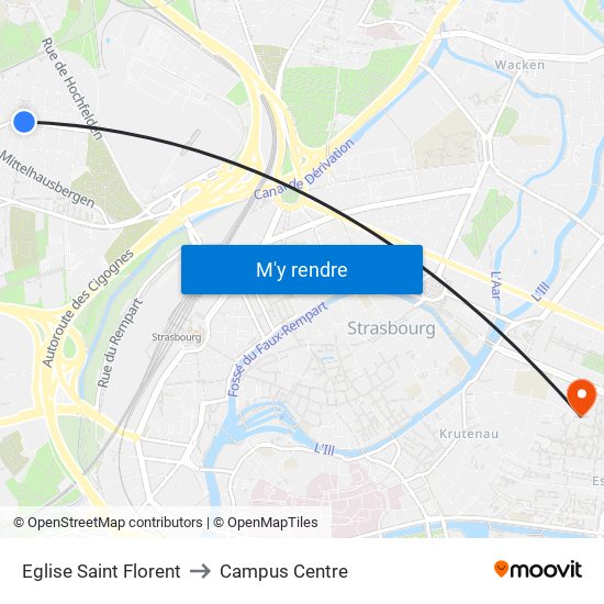 Eglise Saint Florent to Campus Centre map