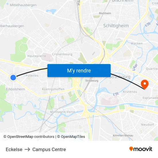 Eckelse to Campus Centre map