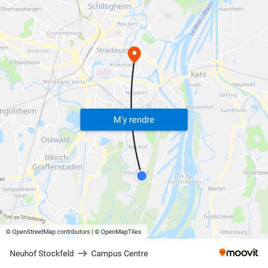 Neuhof Stockfeld to Campus Centre map