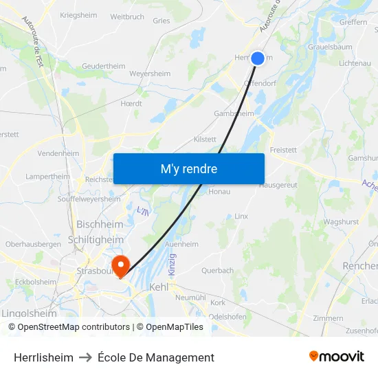 Herrlisheim to École De Management map