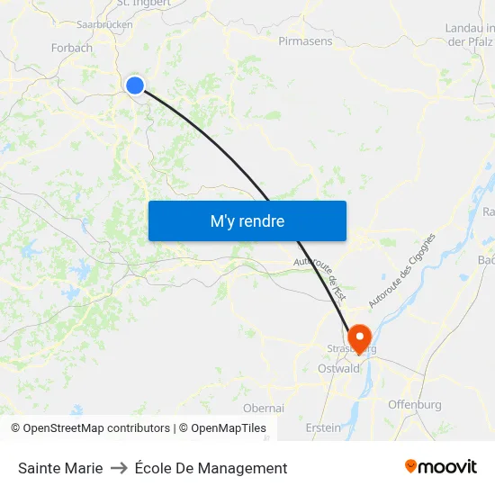 Sainte Marie to École De Management map