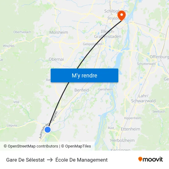 Gare De Sélestat to École De Management map