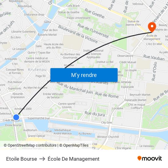 Etoile Bourse to École De Management map