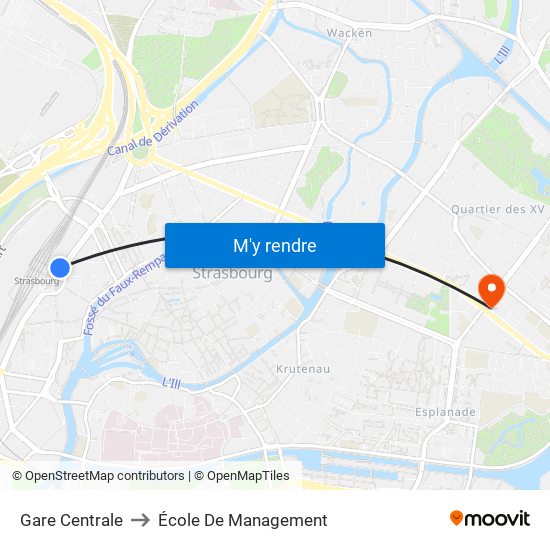 Gare Centrale to École De Management map