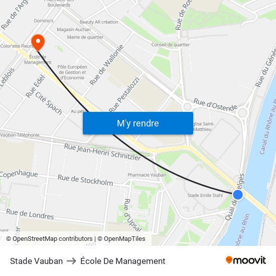 Stade Vauban to École De Management map