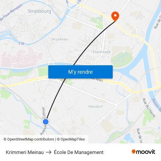 Krimmeri Meinau to École De Management map