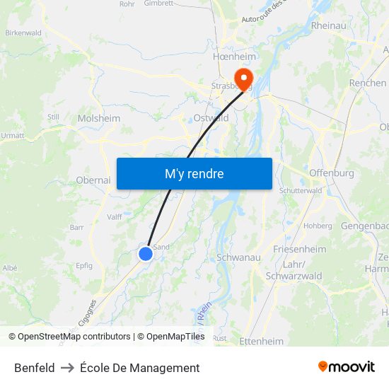 Benfeld to École De Management map