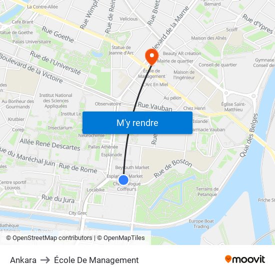 Ankara to École De Management map