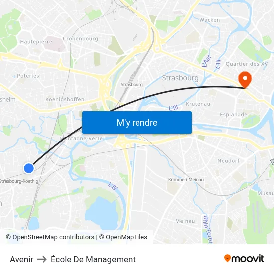 Avenir to École De Management map
