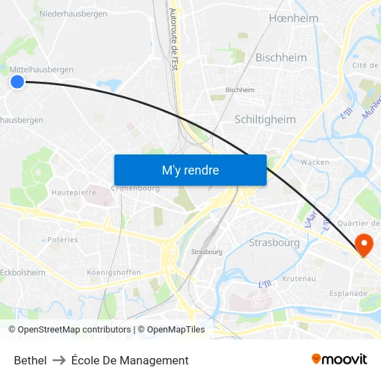 Bethel to École De Management map