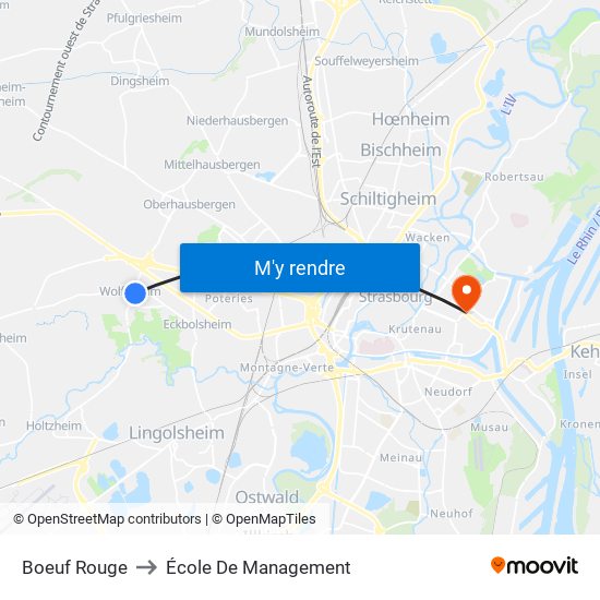 Boeuf Rouge to École De Management map