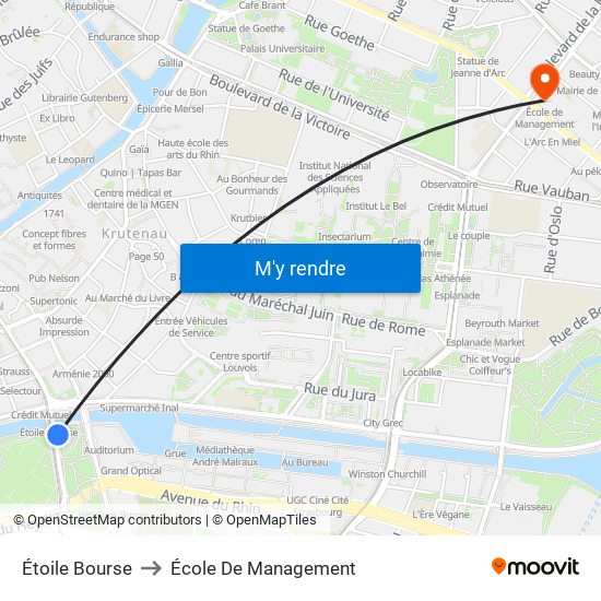 Étoile Bourse to École De Management map