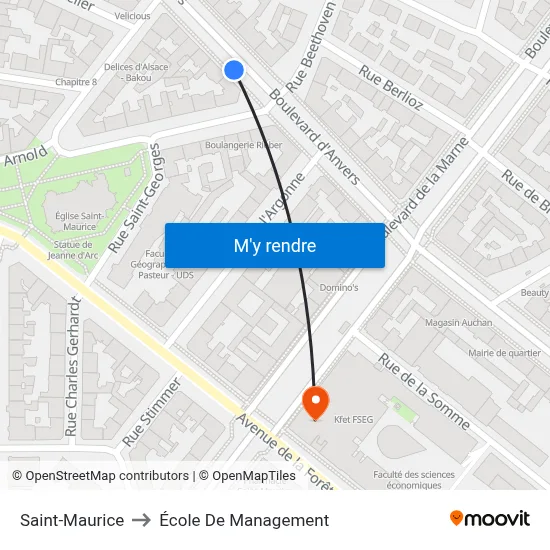 Saint-Maurice to École De Management map