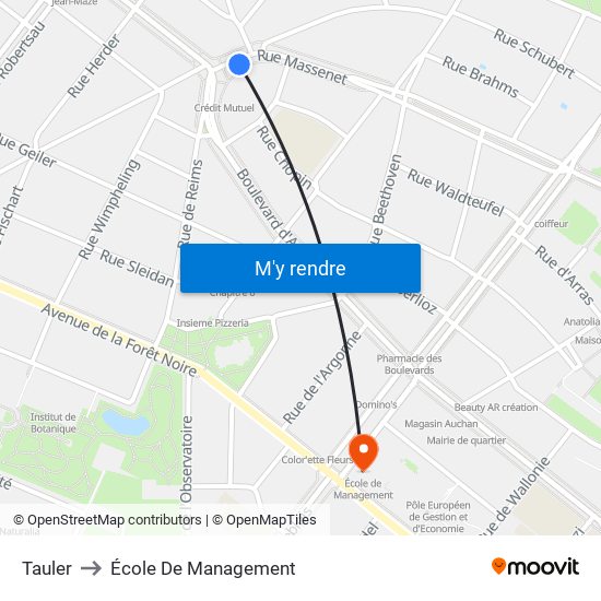 Tauler to École De Management map