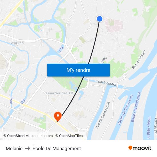 Mélanie to École De Management map