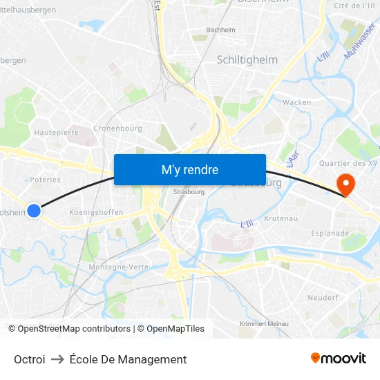 Octroi to École De Management map