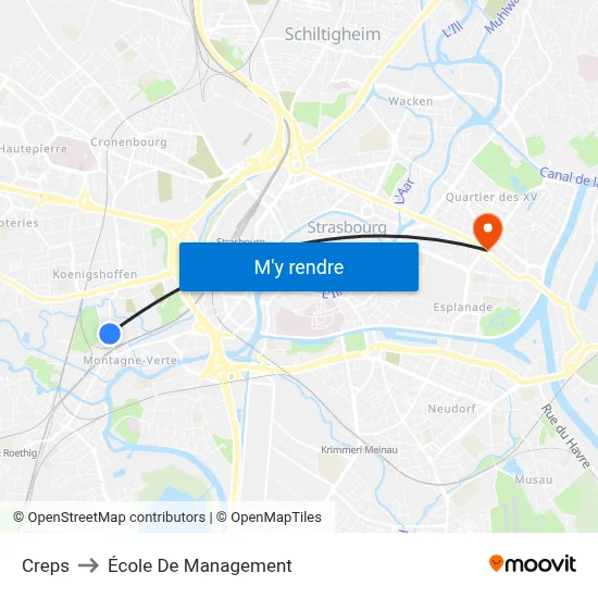 Creps to École De Management map