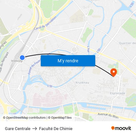 Gare Centrale to Faculté De Chimie map