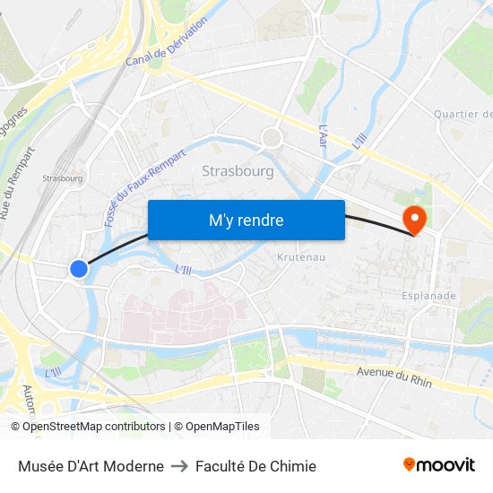 Musée D'Art Moderne to Faculté De Chimie map