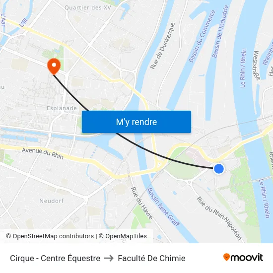Cirque - Centre Équestre to Faculté De Chimie map
