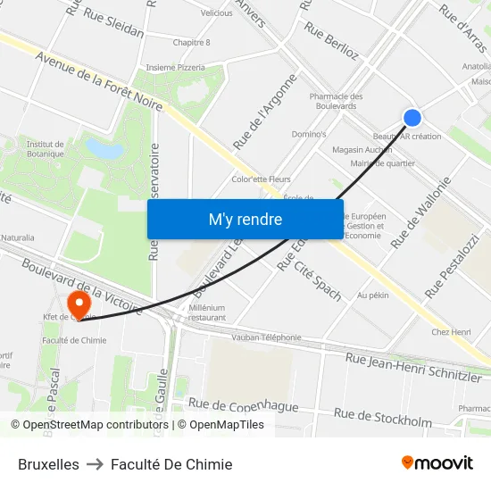 Bruxelles to Faculté De Chimie map