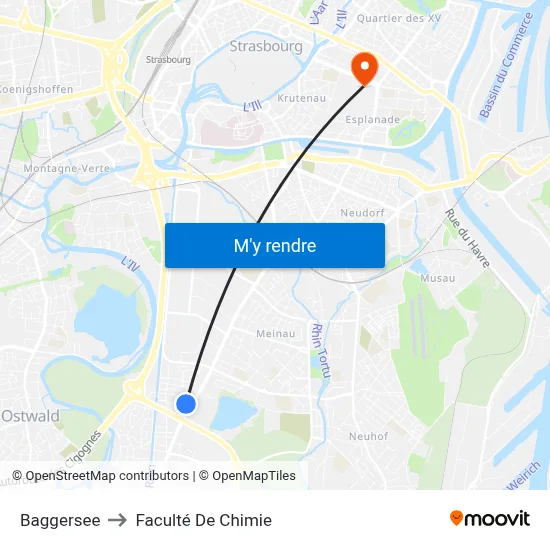 Baggersee to Faculté De Chimie map