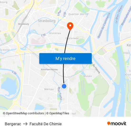 Bergerac to Faculté De Chimie map