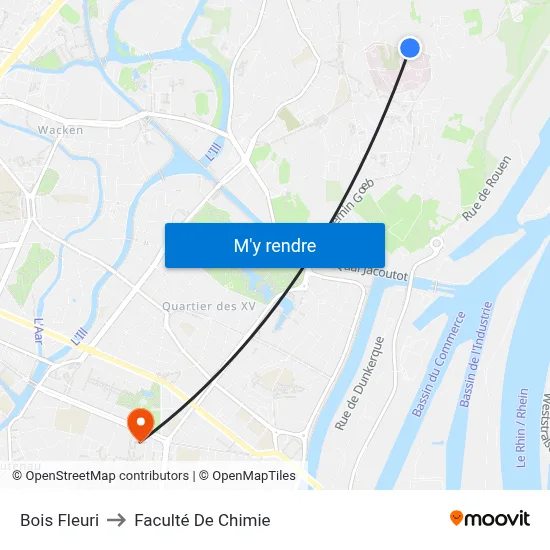 Bois Fleuri to Faculté De Chimie map