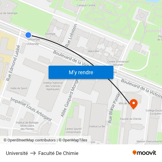 Université to Faculté De Chimie map