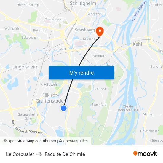 Le Corbusier to Faculté De Chimie map