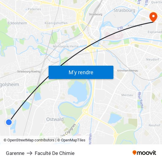 Garenne to Faculté De Chimie map