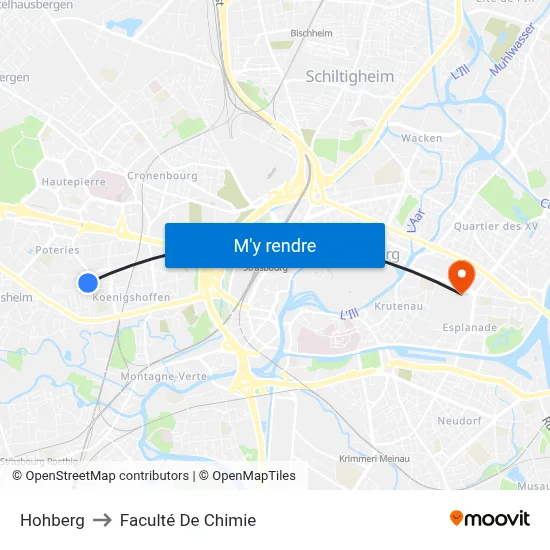Hohberg to Faculté De Chimie map