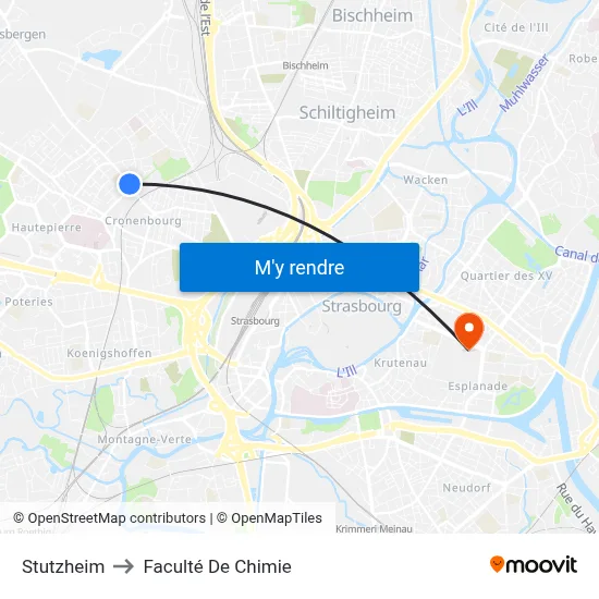 Stutzheim to Faculté De Chimie map